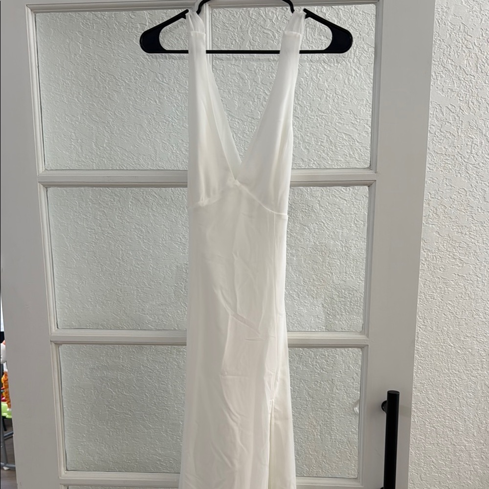 Lulu's Elegant White Maxi Dress